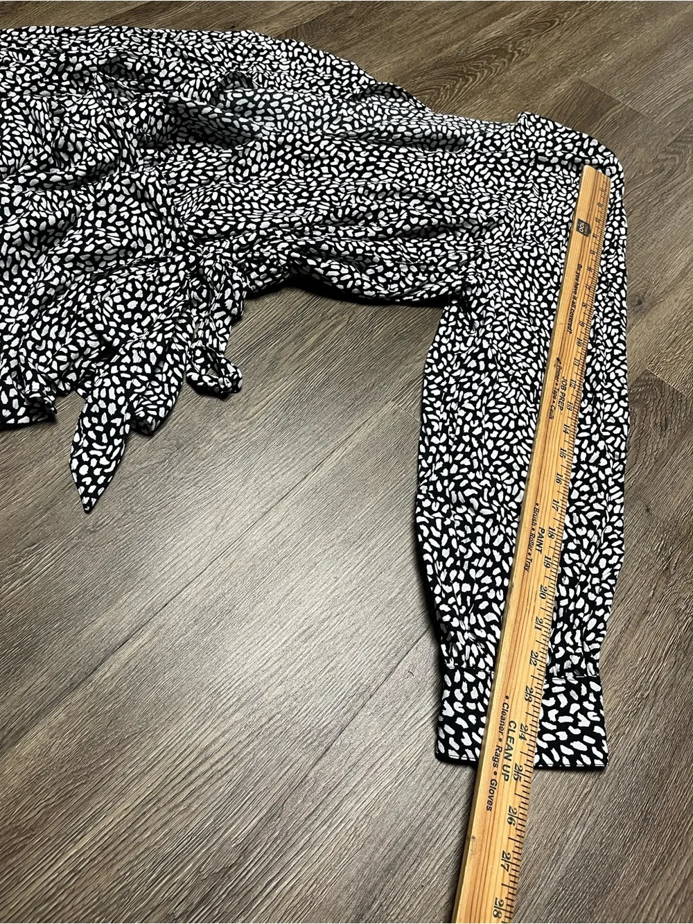 Talbots Black & White Patterned V-Neck Wrap Blouse - Women Tops